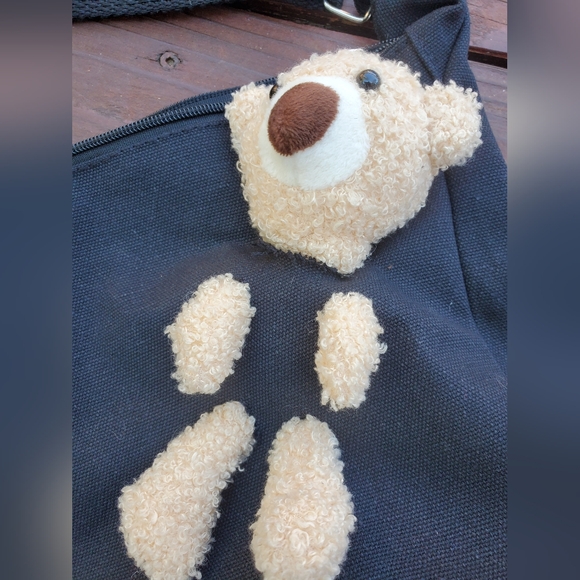 NWOT Set Of 2 Teddy Bear Canvas Bags - Picture 9 of 11